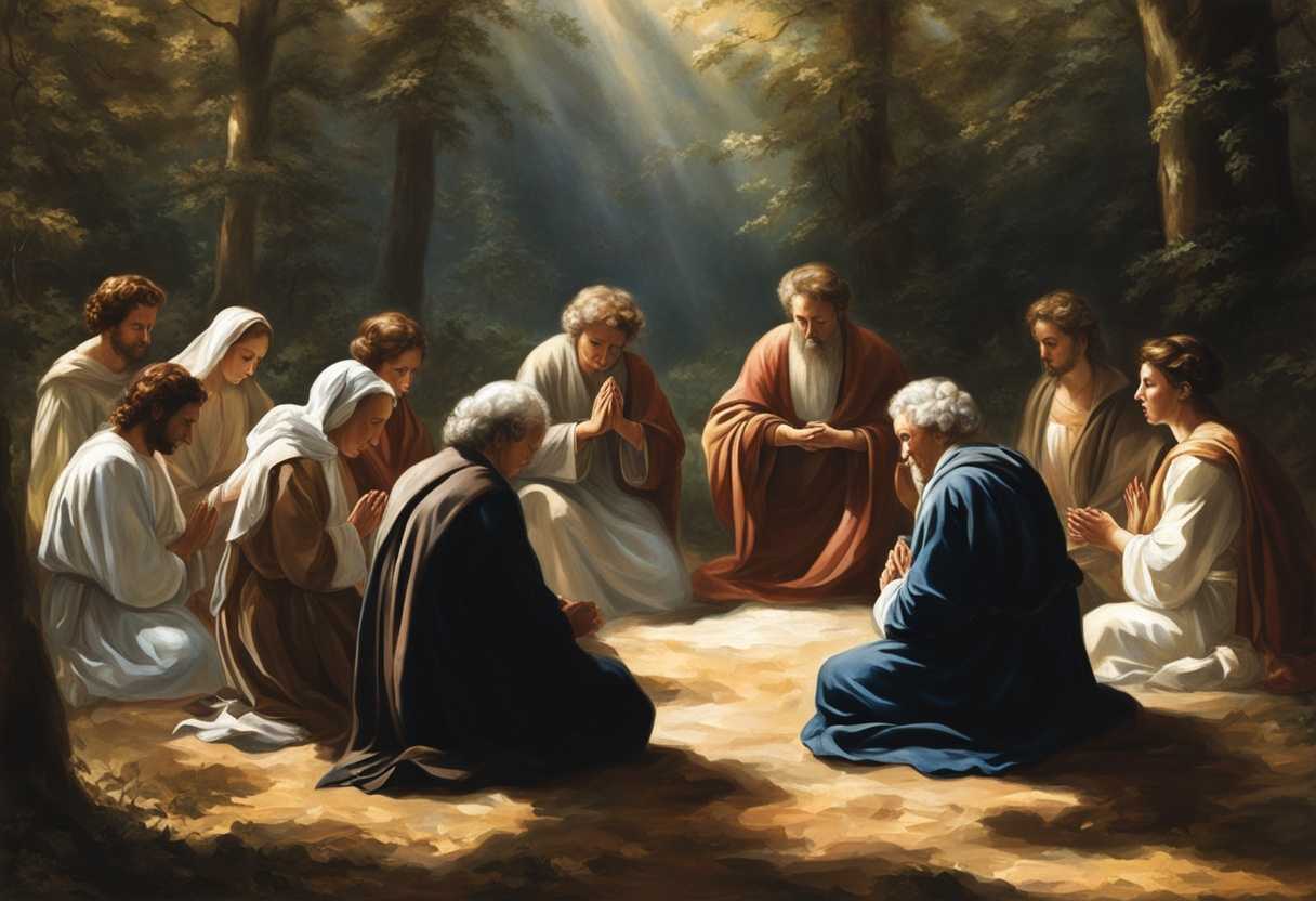 People-in-prayer-circle-under-sunlight-in-forest-serene-and-connected-embodying-unity-and-peace_fnfb