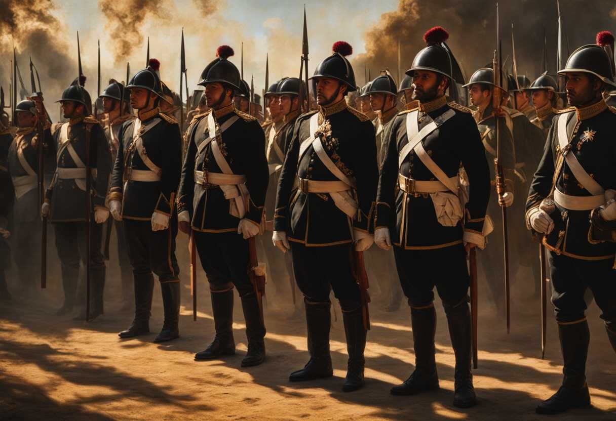 Soldiers-stand-in-formation-under-warm-sunlight-embodying-honor-unity-and-unwavering-determinatio_cujx