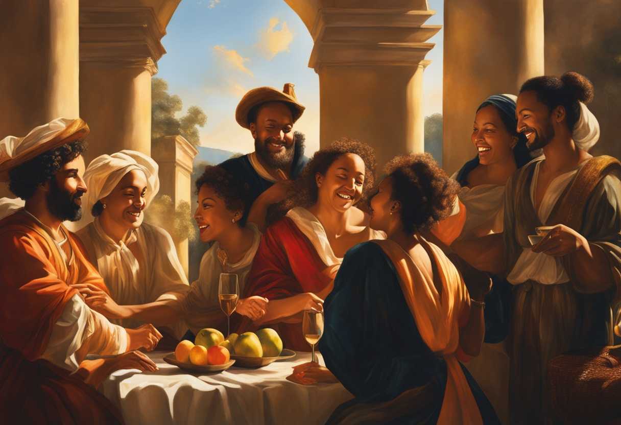 A-diverse-group-joyfully-celebrating-under-warm-sunlight-sharing-stories-and-genuine-connections_txlq