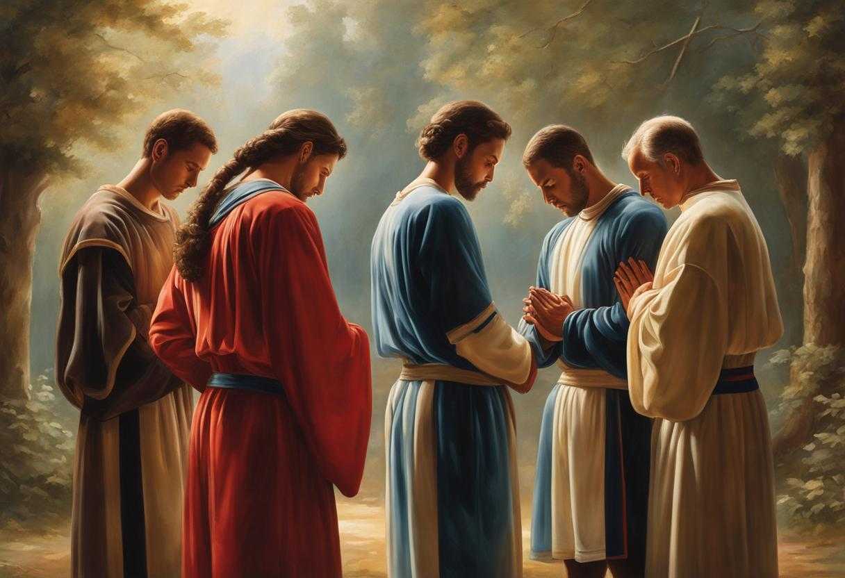 athletes-standing-in-a-circle-heads-bowed-in-prayer-hands-clasped-together-soft-light-filtering-t_qual