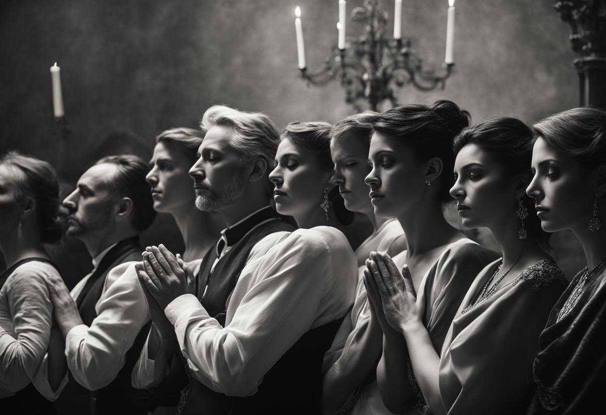 group-of-people-praying-solemn-expressions-soft-light-black-and-white-timeless-unity-strength_ovyf