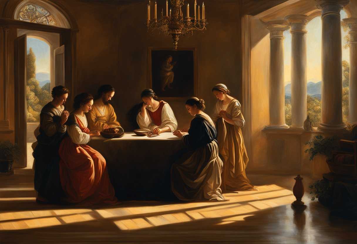 A-family-gathers-in-a-warm-sunlit-room-heads-bowed-in-prayer-radiating-unity-and-love_aoun
