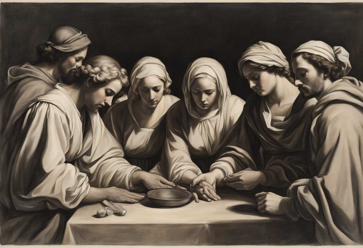 A-group-of-people-in-a-prayer-circle-heads-bowed-hands-clasped-bathed-in-soft-light_vdjp
