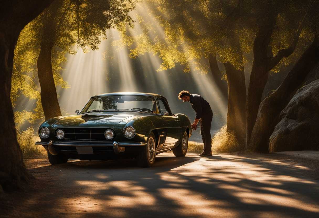 A-mechanic-prays-beside-a-gleaming-car-sunlight-filtering-through-trees-serene-devotion_bnsb