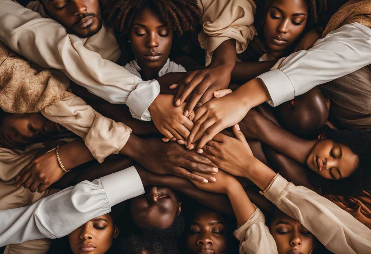 A-diverse-group-of-people-holding-hands-eyes-closed-surrounded-by-symbols-of-unity-and-growth_bzfb