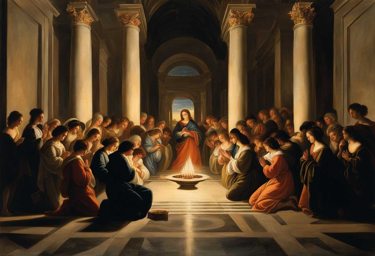 French-youth-gather-in-prayer-circle-faces-aglow-with-candlelight-united-in-faith-and-serenity_mtrr