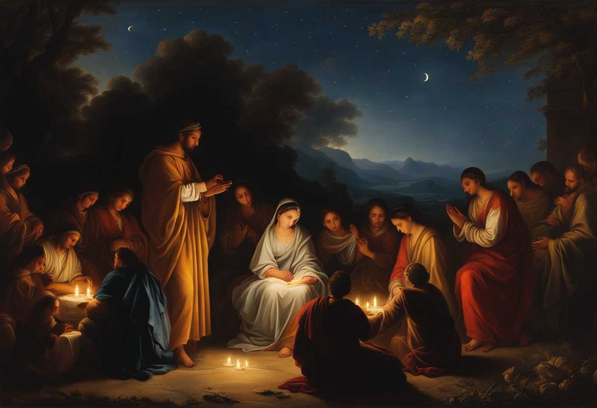 Devotees-praying-under-a-starlit-sky-seeking-forgiveness-illuminated-candles-serene-atmosphere-d_taig