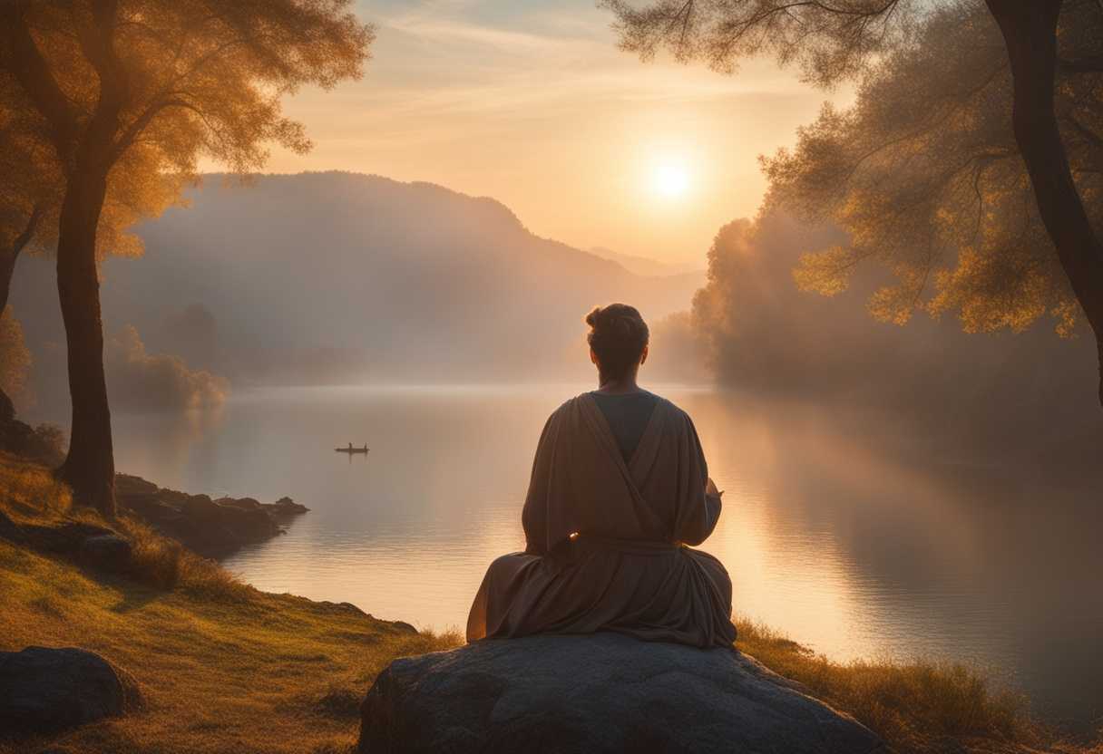 Serene-traveler-meditating-at-sunrise-peaceful-landscape-soft-colors-calm-expression-harmonious-_pclg