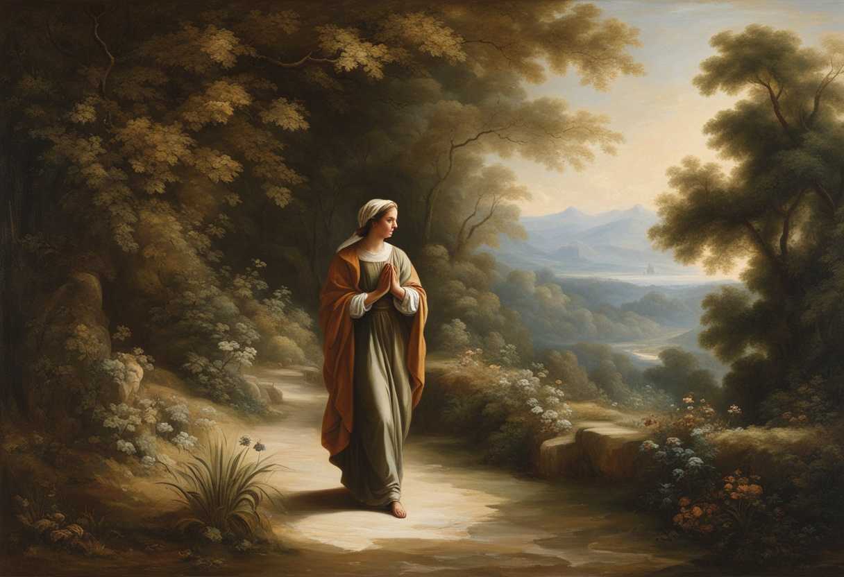 A-serene-figure-walking-a-peaceful-path-hands-clasped-in-prayer-surrounded-by-nature-s-beauty_sijj