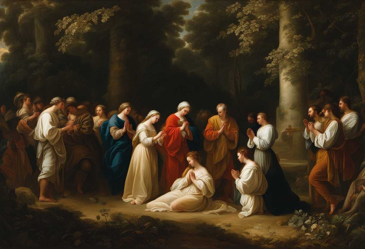 A-diverse-group-of-individuals-praying-together-in-a-peaceful-forest-clearing_mshg