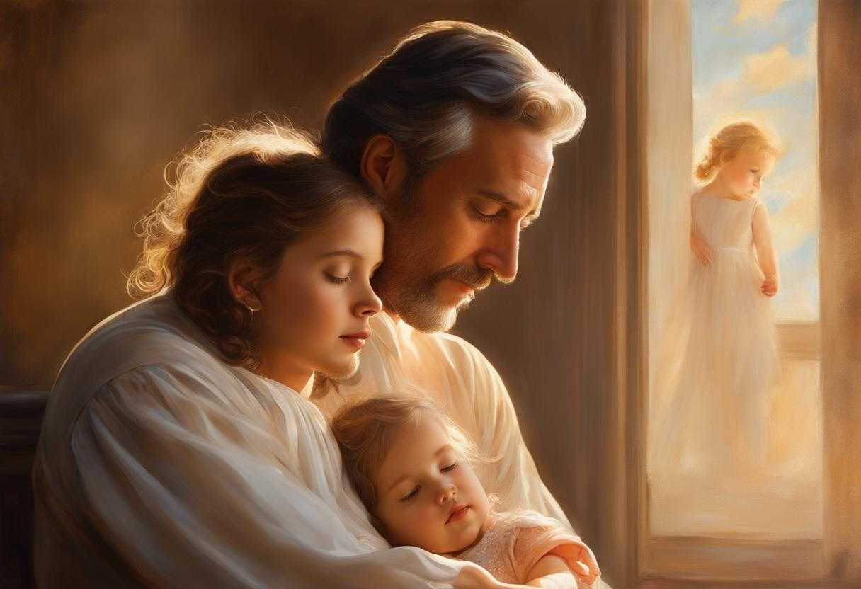 Family-encircles-child-in-prayer-bathed-in-warm-sunlight-conveying-unity-support-and-love_cwln