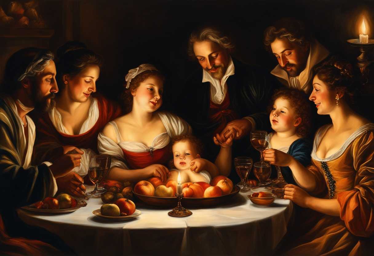 Family-gathered-around-a-table-sharing-stories-and-laughter-warm-candlelight-cozy-atmosphere-hea_danq