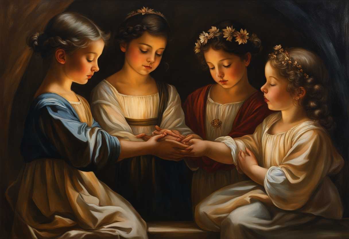 Children-in-a-circle-eyes-closed-hands-clasped-in-gratitude-fostering-mindfulness-and-positivity_kvvk