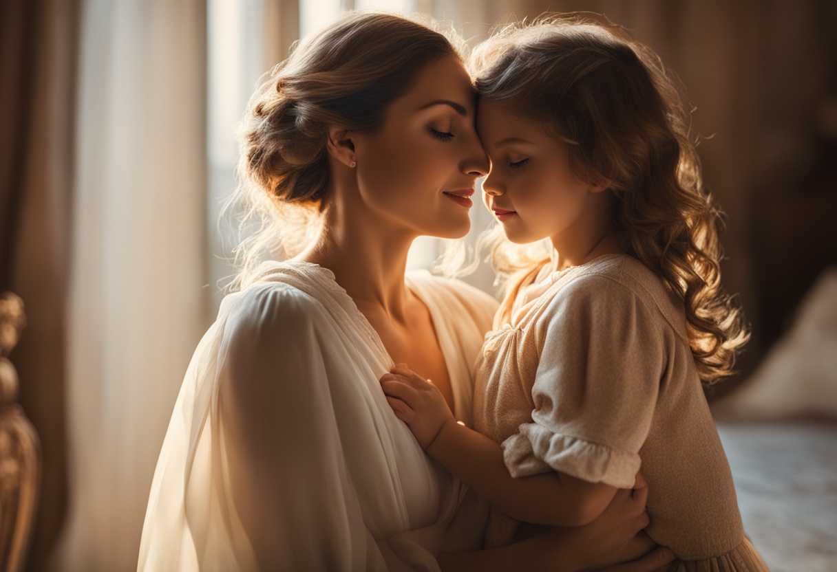 Mother-embracing-daughter-in-morning-light-serene-atmosphere-gentle-warmth-love-and-safety-soft-_exoe