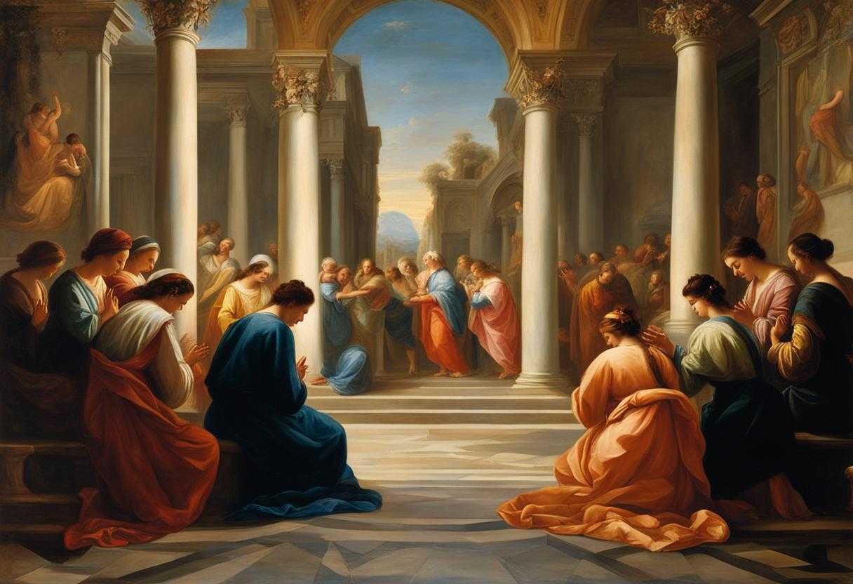 friends-gather-in-prayer-friends-stand-in-a-circle-heads-bowed-hands-clasped-expressing-unity-an