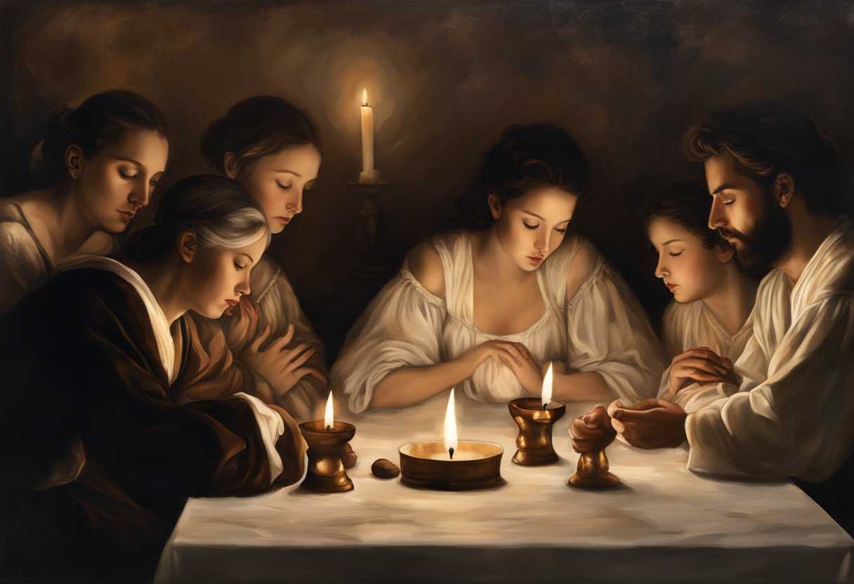 Family-gathered-in-prayer-candles-flickering-hearts-united-in-love-and-shared-grief_xige