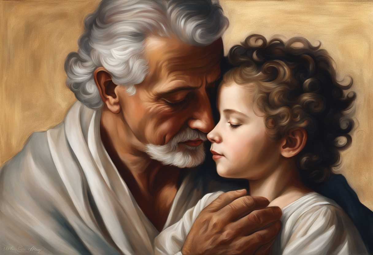 Grandparent-and-grandson-embrace-eyes-closed-in-prayer-radiating-love-and-tranquility_mwru