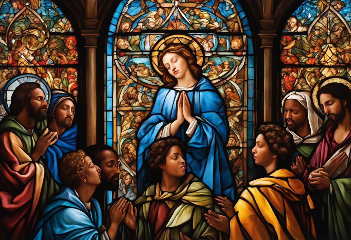 A-diverse-group-prays-together-under-stained-glass-embodying-unity-and-hope_helu