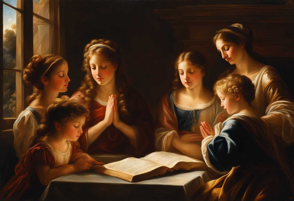 Family-huddled-in-prayer-bathed-in-warm-light-embodying-devotion-hope-and-love_xbng