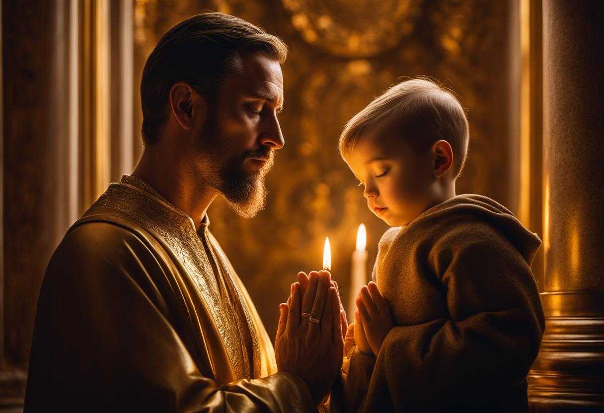 Father-and-son-in-prayer-bathed-in-golden-light-exuding-timeless-reverence-and-spirituality_zowb
