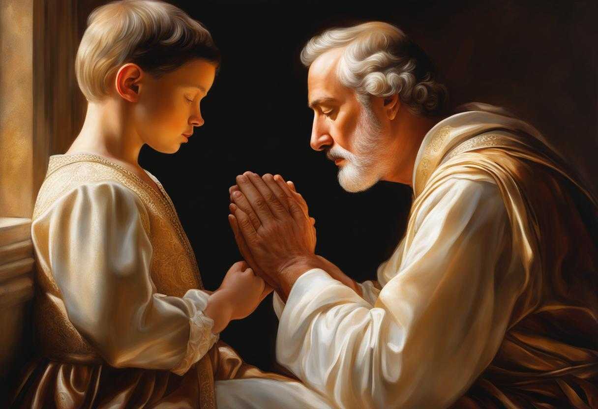 Father-and-son-share-a-peaceful-prayer-bathed-in-soft-light-embodying-love-and-faith_yvjo