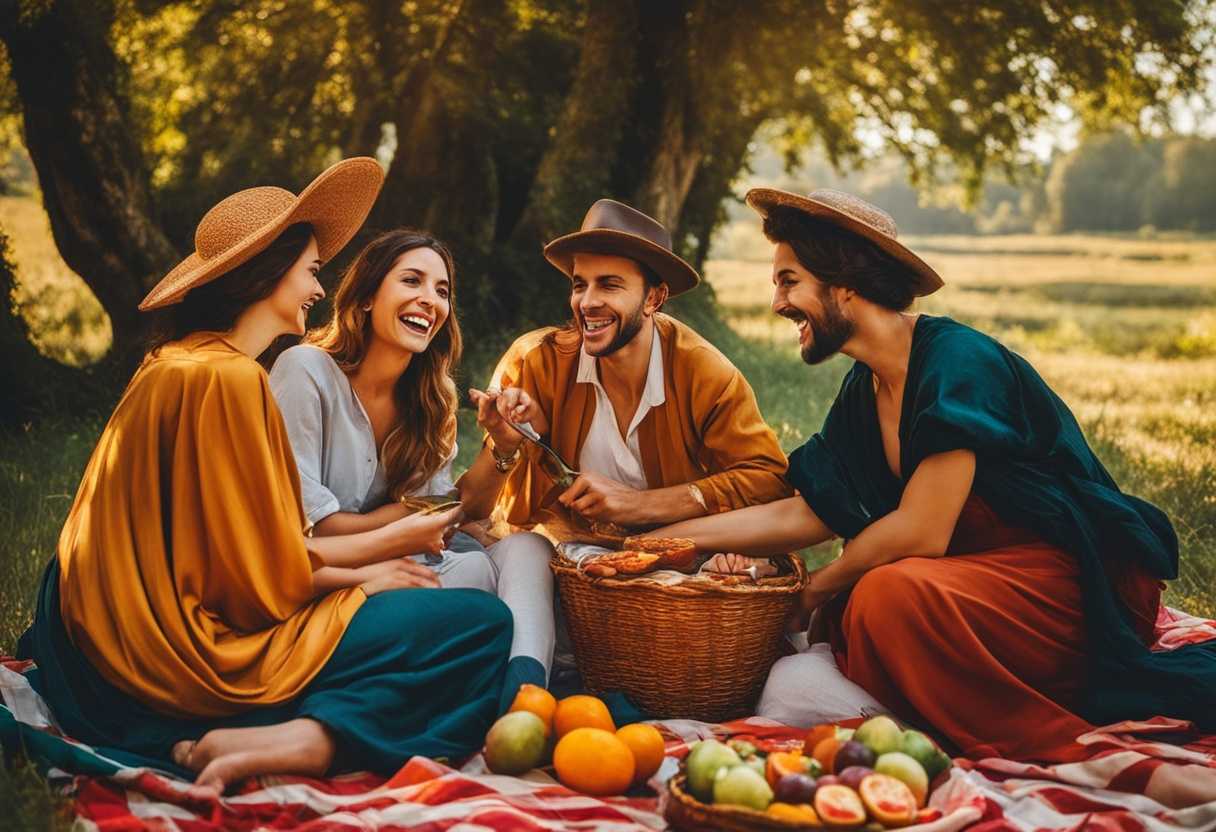 Friends-laughing-and-sharing-stories-on-a-sunny-picnic-blanket-surrounded-by-vibrant-colors_monk