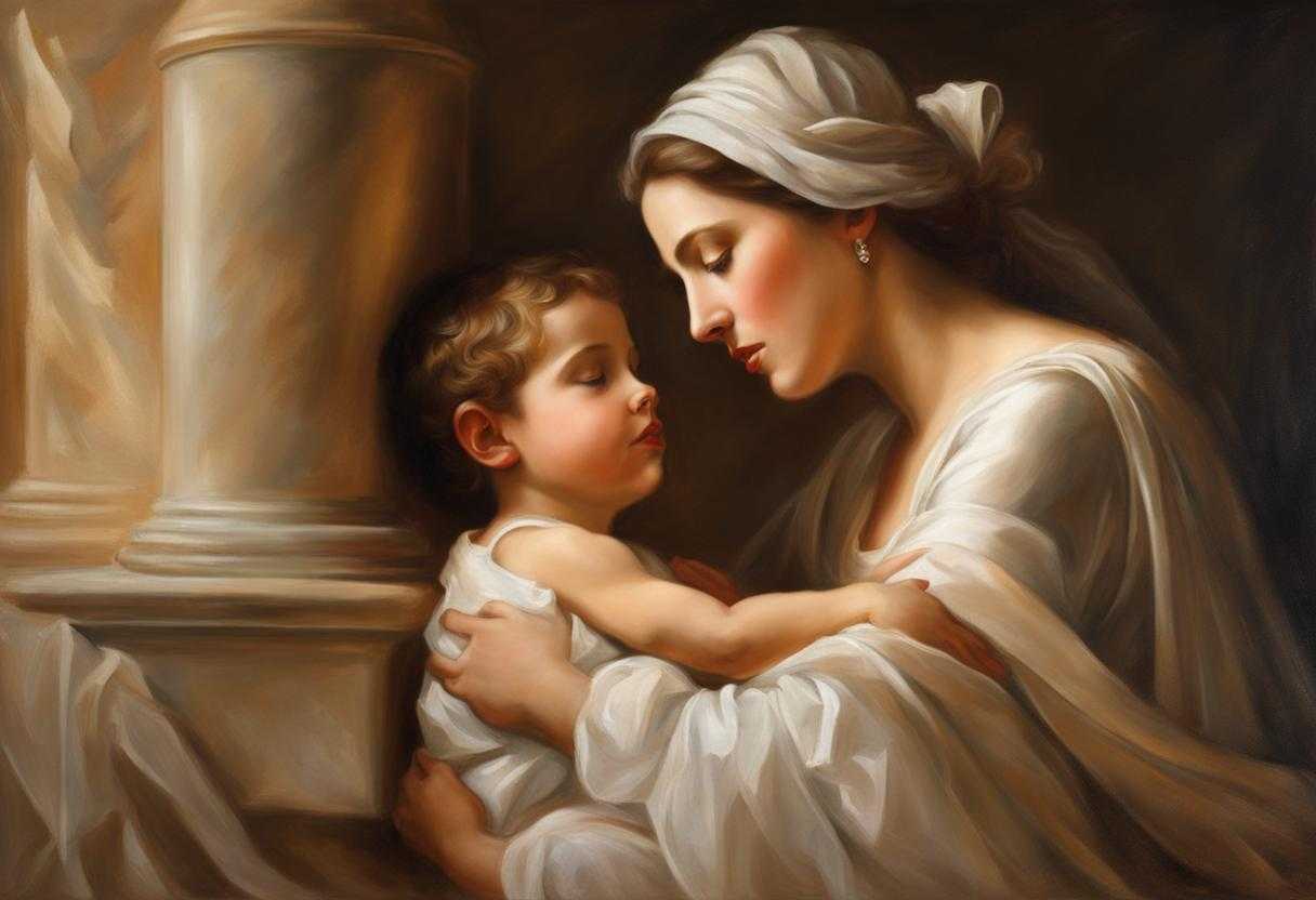 A-mother-and-son-share-a-tender-moment-of-faith-and-love-in-soft-timeless-light_jbiu