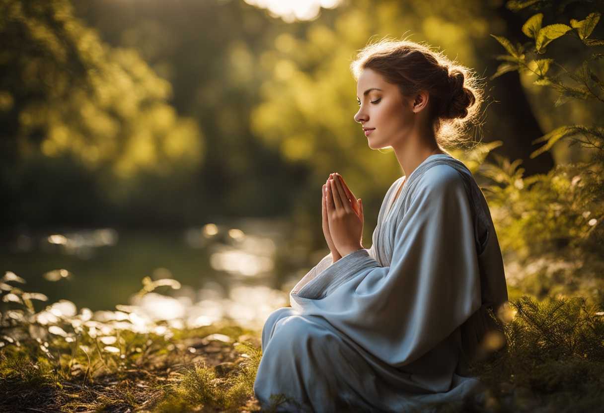 Teen-in-prayer-amidst-nature-serene-focus-contrasting-joyful-laughter-capturing-resilience-and-inn_vxfn