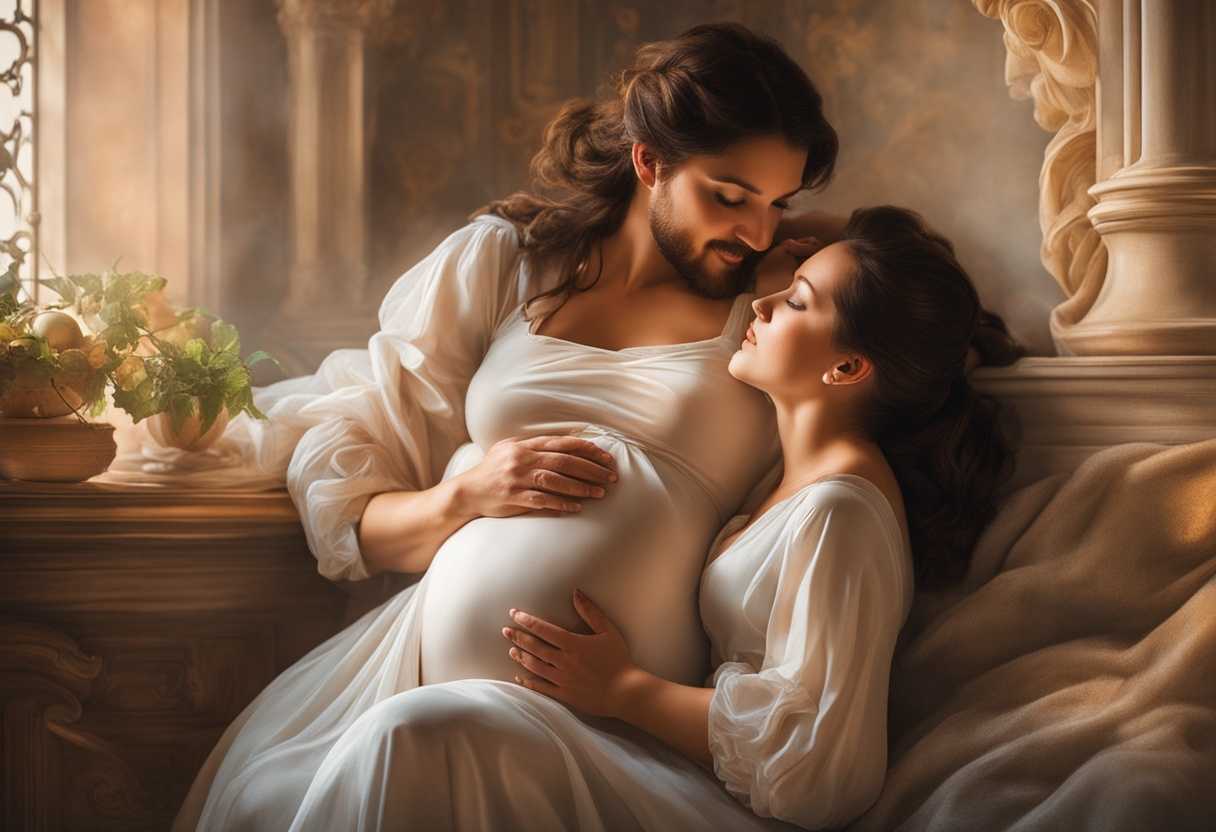 Tender-moment-in-a-cozy-nursery-glowing-mother-cradling-belly-protective-father-smiling_wiok