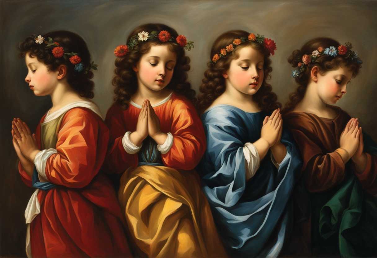 Children-in-colorful-clothing-hands-clasped-eyes-closed-radiating-peace-and-unity-in-prayer_fpvz
