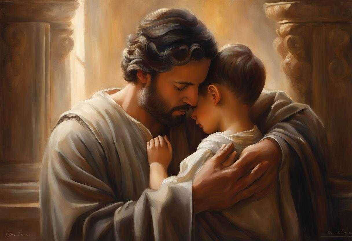 father-and-grown-son-peaceful-embrace-heads-bowed-in-prayer-gentle-hand-on-shoulder-love-and-pro_eneu