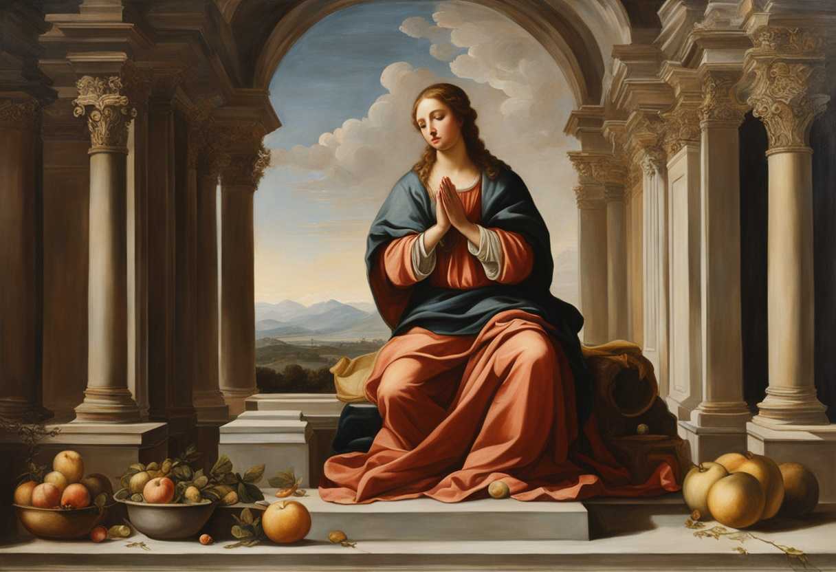 A-serene-figure-kneels-in-prayer-surrounded-by-symbols-of-abundance-and-soft-light_xuzl