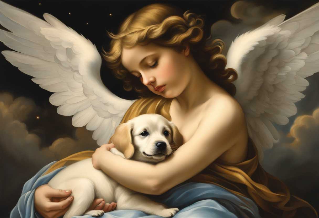 A-serene-scene-of-a-glowing-angel-cradling-a-playful-puppy-surrounded-by-soft-clouds_wlmw