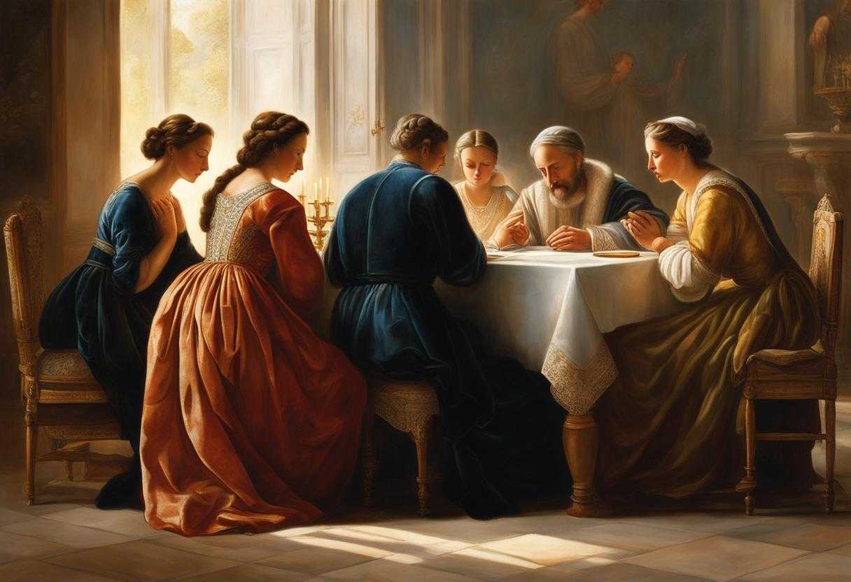 family-praying-together-gathered-around-a-table-heads-bowed-in-prayer-soft-morning-light-warm-gl