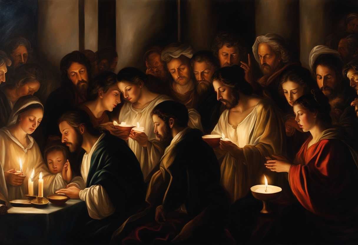 Community-gathered-in-prayer-candles-lit-hopeful-faces-serene-atmosphere-divine-healing-compass_rjli