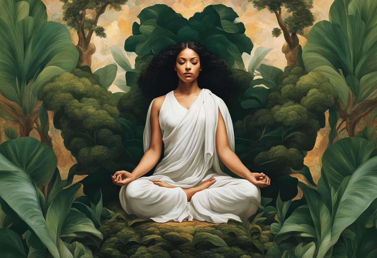 A-person-meditating-in-nature-surrounded-by-vibrant-greenery-embodying-strength-and-resilience-se_adon