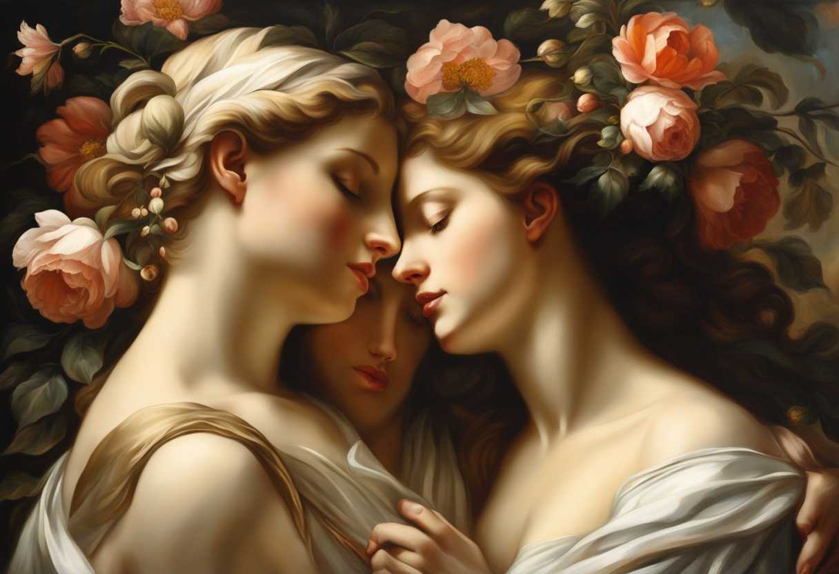 Two-figures-sharing-a-warm-embrace-surrounded-by-blooming-flowers-soft-sunlight-serene-atmosphere_gyan