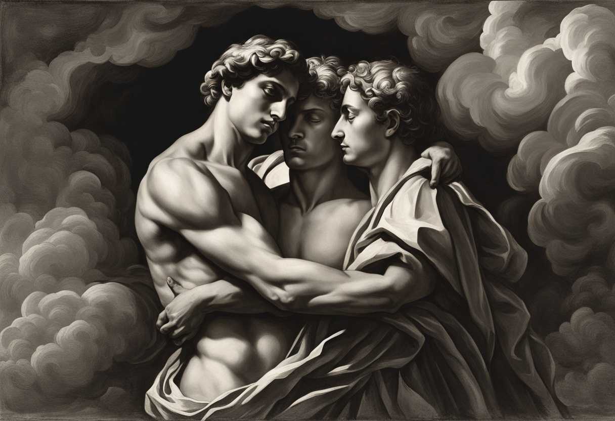 Two-brothers-supporting-each-other-standing-strong-against-a-storm-symbolizing-resilience-and-unit_grfq