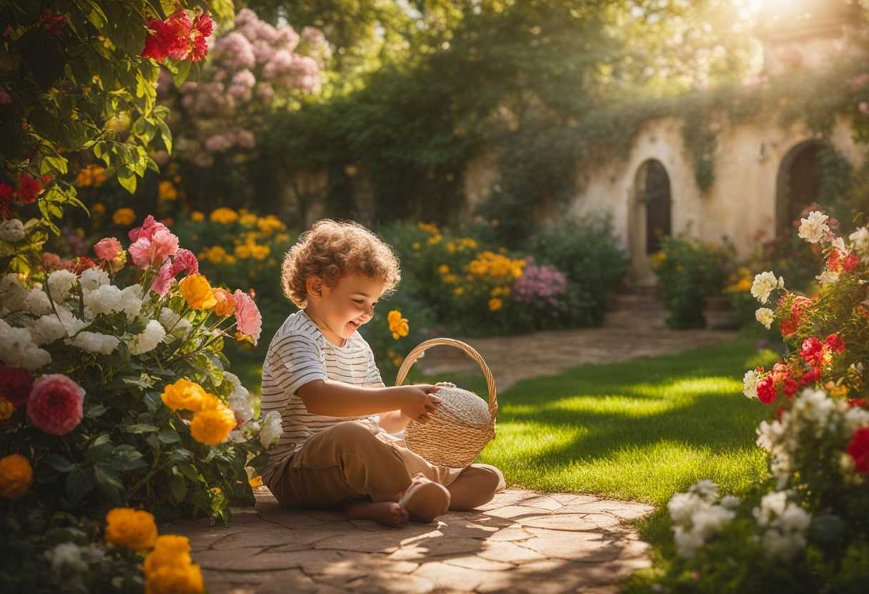 Joyful-grandson-playing-in-a-sunlit-garden-laughter-echoing-surrounded-by-blooming-flowers-peacef_jajy