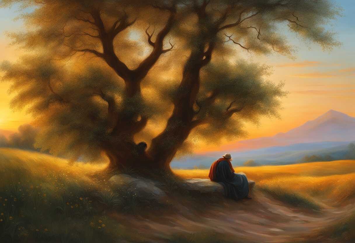 Serene-landscape-gentle-sunset-weary-traveler-resting-under-a-tree-soft-breeze-tranquil-atmosphe_gtak