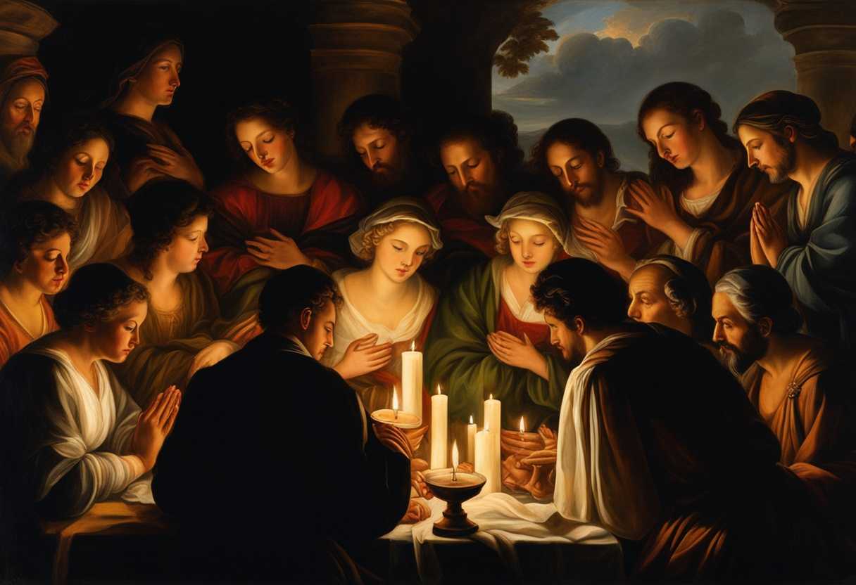 A-serene-gathering-diverse-individuals-praying-together-candles-lit-symbolizing-hope-and-healing_tagc