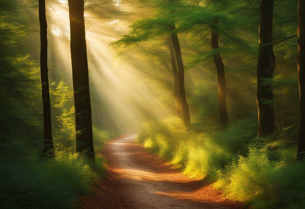 Serene-sunrise-illuminating-a-tranquil-forest-path-soft-light-gentle-breeze-nature-s-healing-embr_gsnj