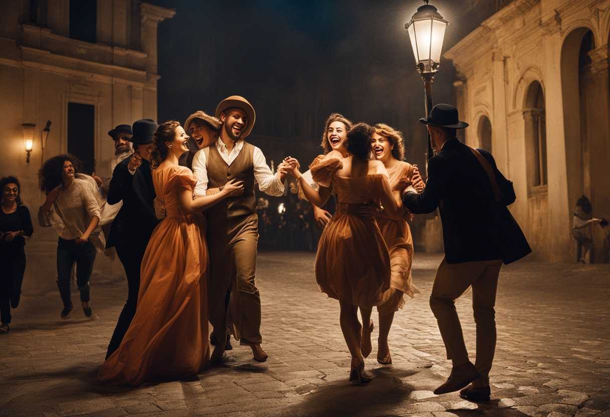 Under-soft-streetlights-friends-triumphantly-embrace-the-night-laughter-echoing-in-urban-adventure_djeu