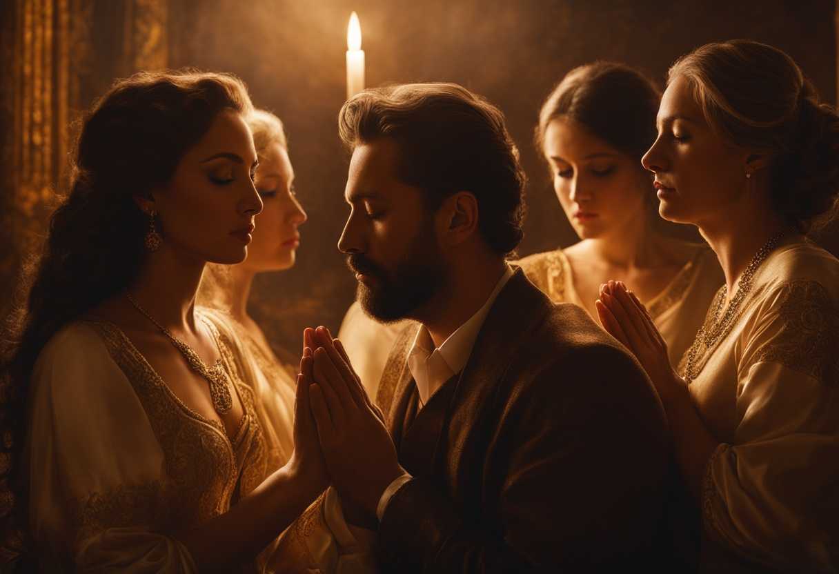 Family-circle-praying-heads-bowed-in-golden-light-intimate-unity-powerful-emotional-moment_wzpe