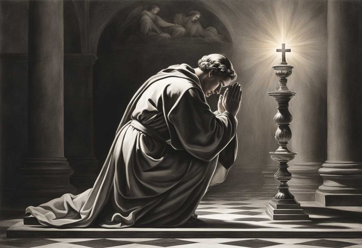 A-person-kneels-in-prayer-before-a-glowing-religious-symbol-embodying-surrender-hope-and-faith_jwve