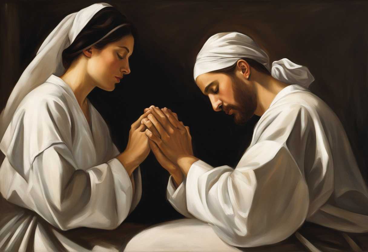 Healthcare-team-in-scrubs-heads-bowed-in-prayer-united-in-dedication-and-hope_cuno