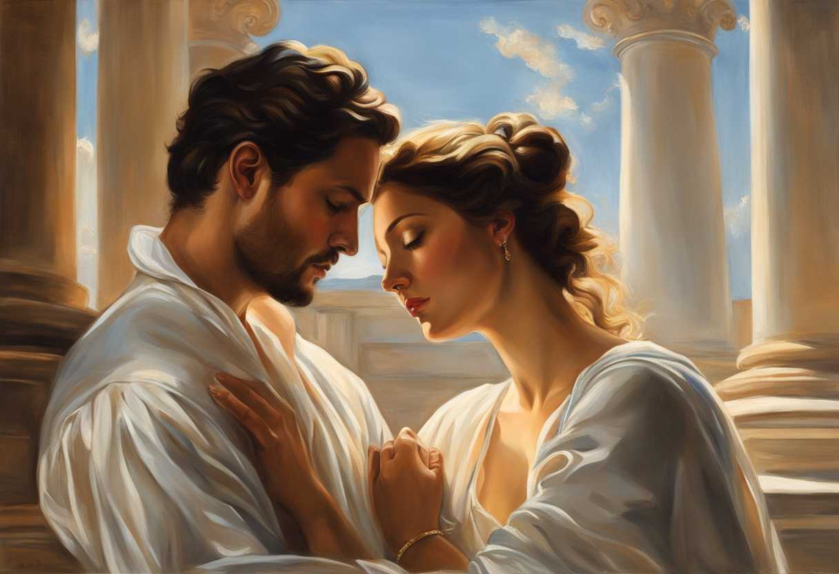A-serene-couple-kneels-in-sunlight-hands-on-belly-sharing-a-moment-of-hope_jluh