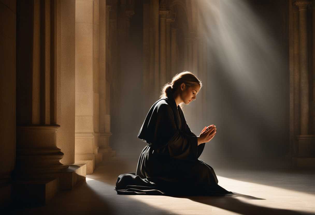 A-serene-figure-in-prayer-soft-light-and-shadows-creating-a-tranquil-sacred-atmosphere_wstp