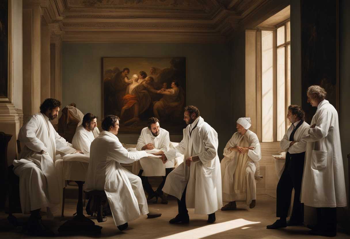 Doctors-in-white-coats-unite-in-a-softly-lit-hospital-ward-embodying-strength-and-compassion_sard