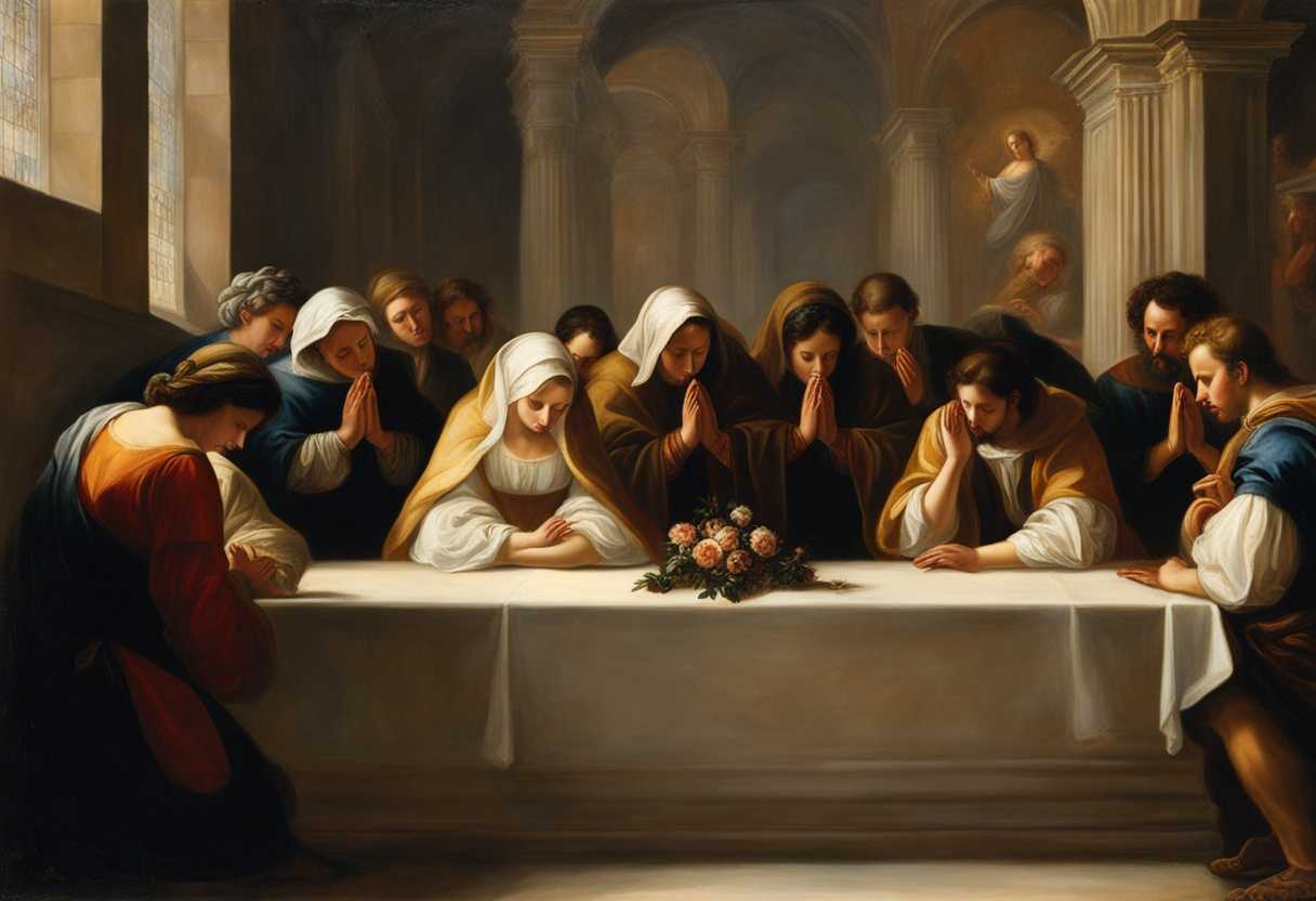A-diverse-group-in-prayer-heads-bowed-hands-clasped-bathed-in-soft-light_cqmd